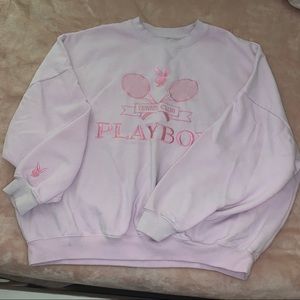 Oversized pink playboy tenis sweatshirt
